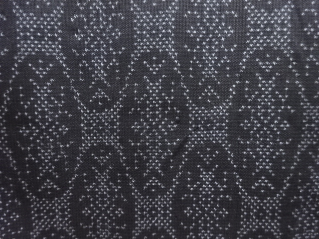 JAPANESE KIMONO / ANTIQUE ABSTRACT PATTERN WOVEN DORO OSHIMA TSUMUGI K